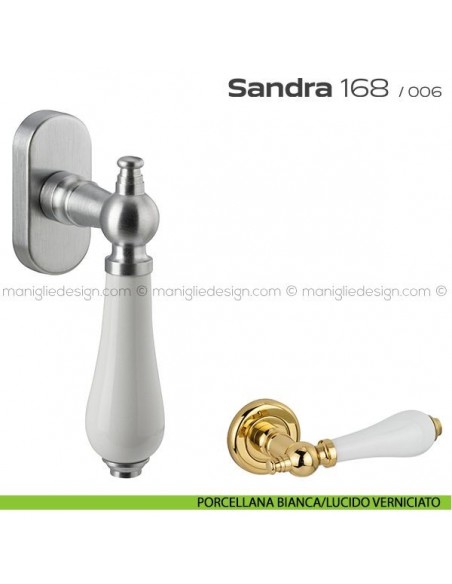 Maniglia martellina DK per finestra 168 Sandra Reguitti porcellana bianca/lucido verniciato