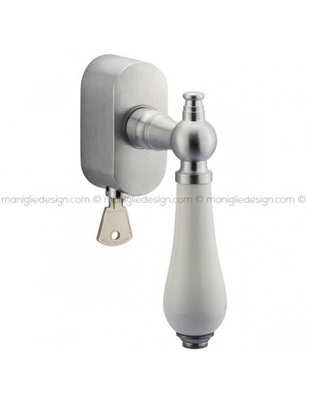 Maniglia per finestra martellina DK con chiave su placca 168 Sandra Reguitti