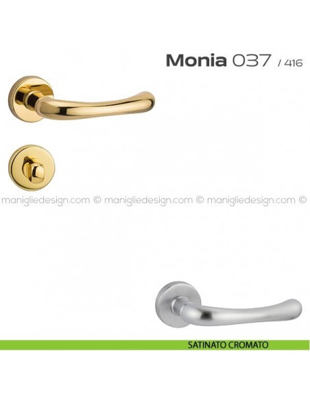 Maniglia per porta con nottolino 037 Monia Reguitti satinato cromato