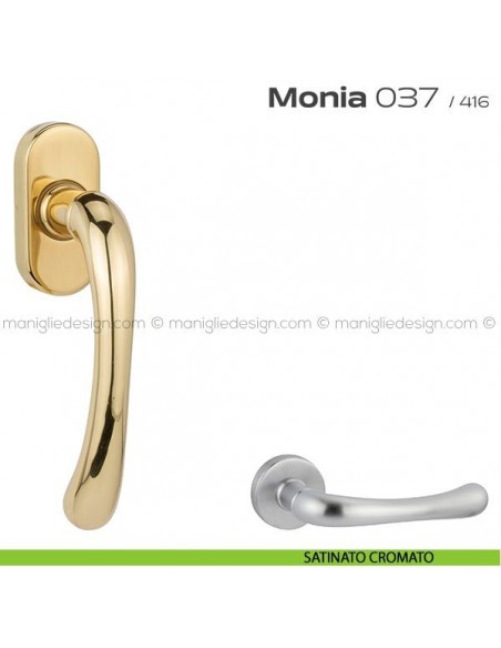 Maniglia per finestra martellina 37 Monia Reguitti satinato cromato