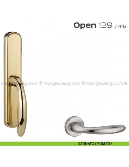 Maniglia per finestra cremonese 139 Open Reguitti satinato cromato