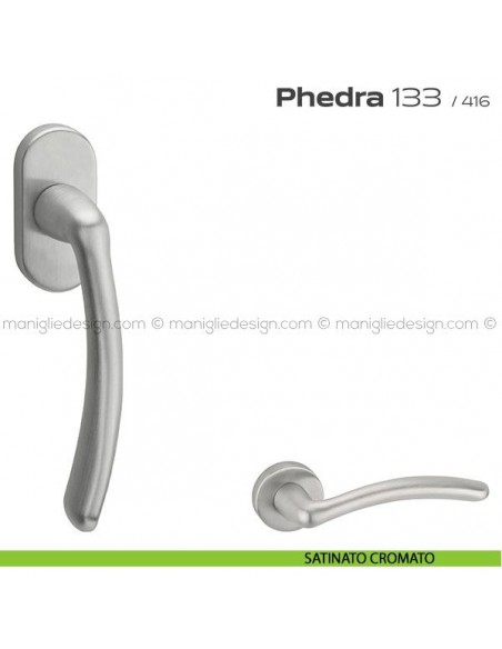 Maniglia per finestra martellina 133 Phedra Reguitti satinato cromato