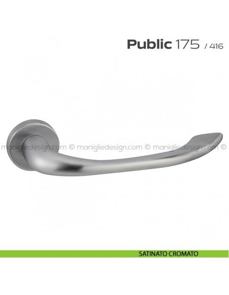 Maniglia per porta 175 Public Reguitti satinato cromato