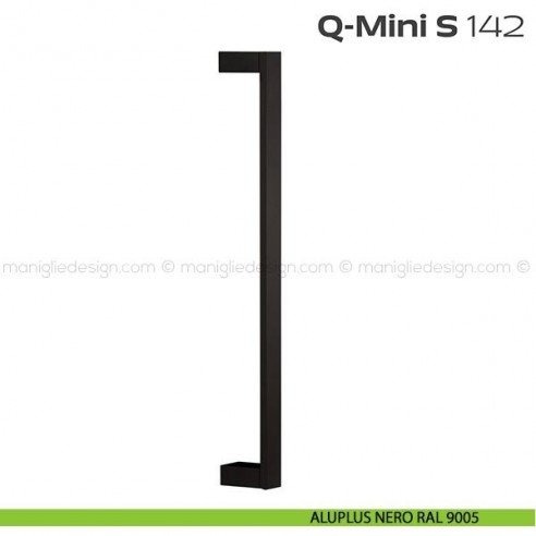 Maniglione per porta 142 Q-Mini S Reguitti zancato aluplus nero RAL 9005