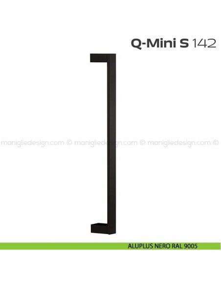 Maniglione per porta 142 Q-Mini S Reguitti zancato aluplus nero RAL 9005