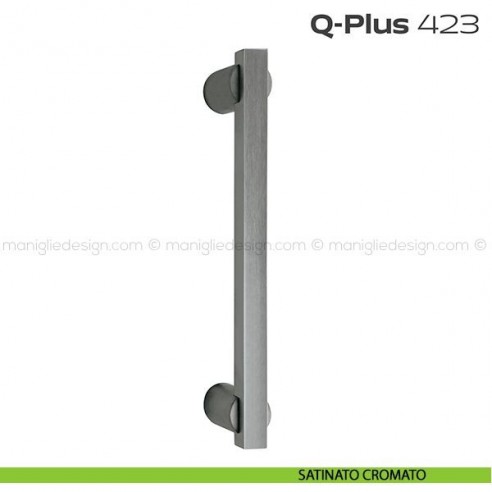 Maniglione per porta 423 Q-Plus Reguitti senza rosette satinato cromato