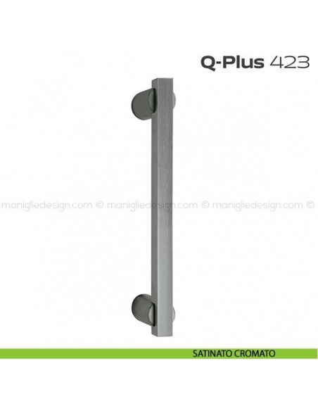 Maniglione per porta 423 Q-Plus Reguitti senza rosette satinato cromato