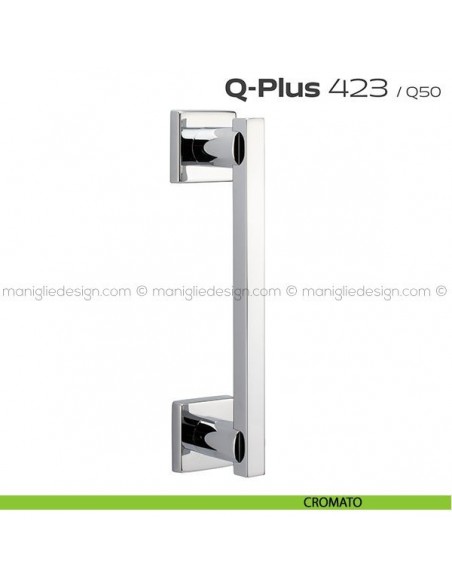 Maniglione per porta 423 Q-Plus Reguitti singolo con rosette cromato
