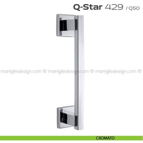 Maniglione per porta 429 Q-Star Reguitti singolo con rosette cromato