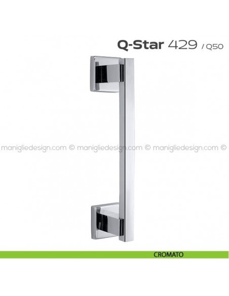 Maniglione per porta 429 Q-Star Reguitti singolo con rosette cromato