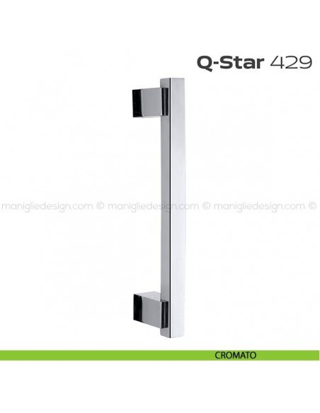 Maniglione per porta 429 Q-Star Reguitti senza rosette cromato