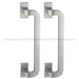 Maniglione per porta 425 Quark Reguitti accoppiato rosette rettangolari