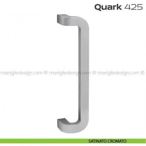 Maniglione per porta 425 Quark Reguitti senza rosette zancato satinato cromato