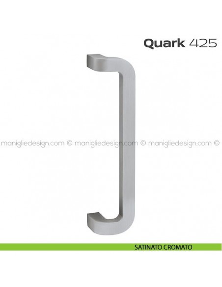 Maniglione per porta 425 Quark Reguitti senza rosette zancato satinato cromato