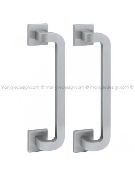 Maniglione per porta 425 Quark Reguitti accoppiato rosette quadrate