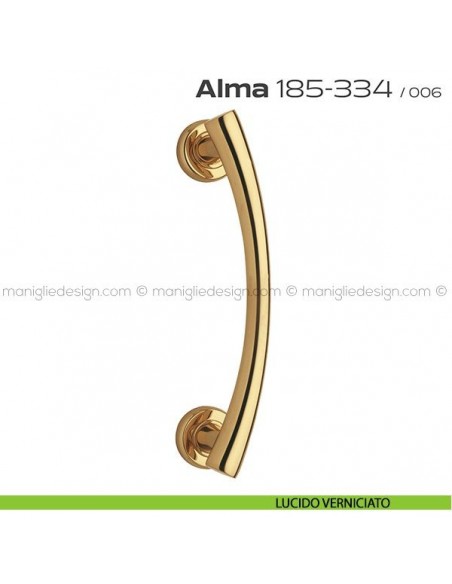 Maniglione per porta 185-334 Alma Reguitti singolo rosette tonde lucido verniciato