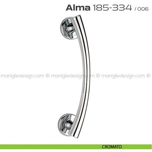 Maniglione per porta 185-334 Alma Reguitti singolo rosette tonde cromato