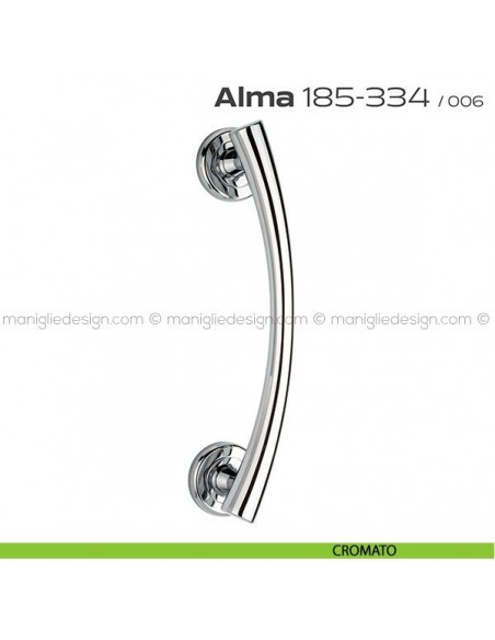 Maniglione per porta 185-334 Alma Reguitti singolo rosette tonde cromato