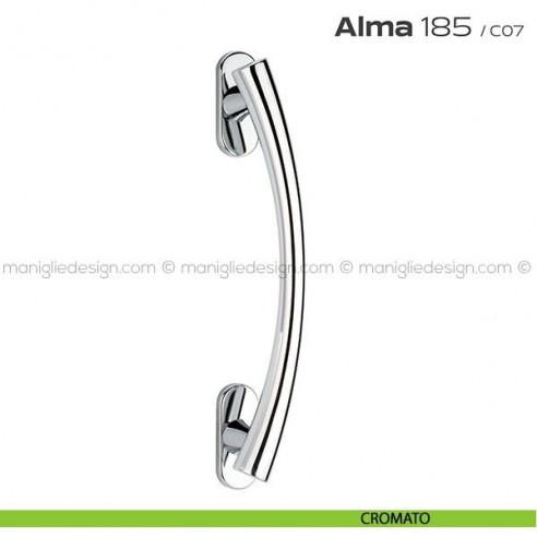 Maniglione per porta 185 Alma Reguitti singolo rosette ovali cromato