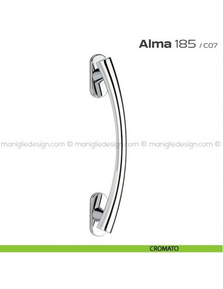 Maniglione per porta 185 Alma Reguitti singolo rosette ovali cromato