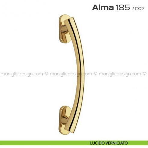 Maniglione per porta 185 Alma Reguitti singolo rosette ovali lucido verniciato