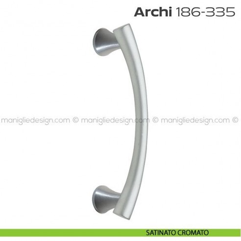 Maniglione per porta 186-335 Archi Reguitti singolo senza rosette satinato cromato