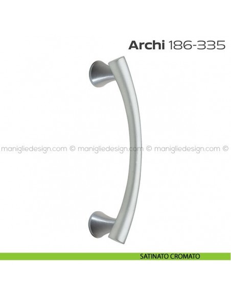 Maniglione per porta 186-335 Archi Reguitti singolo senza rosette satinato cromato