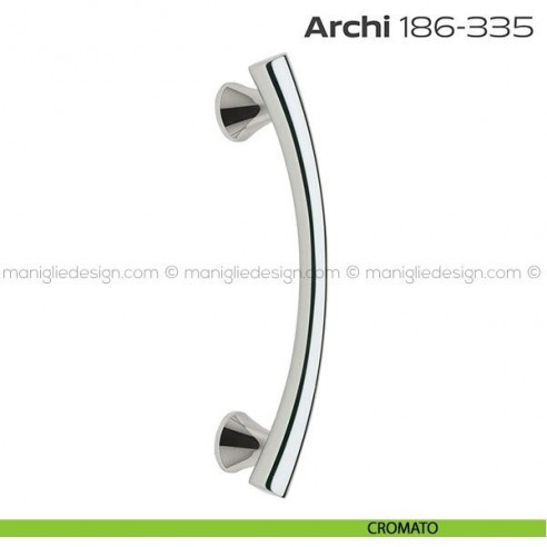 Maniglione per porta 186-335 Archi Reguitti singolo senza rosette cromato