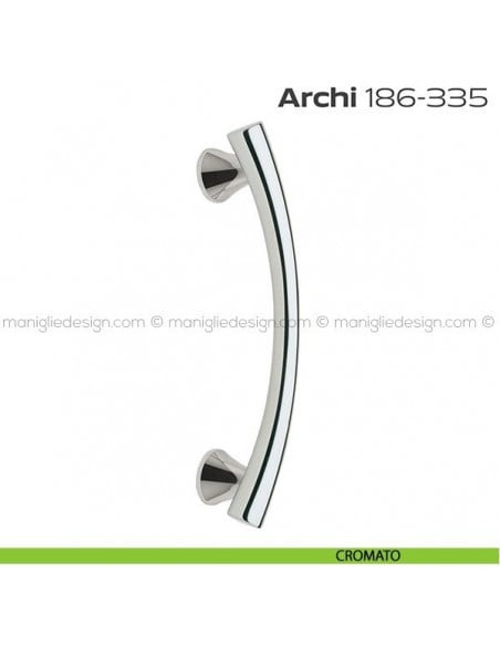 Maniglione per porta 186-335 Archi Reguitti singolo senza rosette cromato
