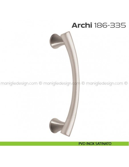 Maniglione per porta 186-335 Archi Reguitti singolo senza rosette PVD inox satinato