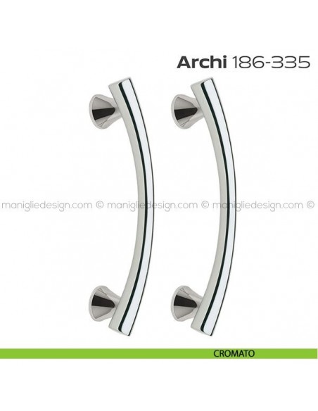Maniglione per porta 186-335 Archi Reguitti accoppiato senza rosette cromato