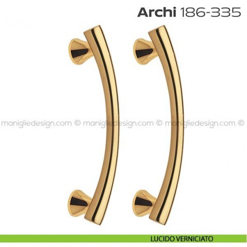 Maniglione per porta 186-335 Archi Reguitti accoppiato senza rosette lucido verniciato