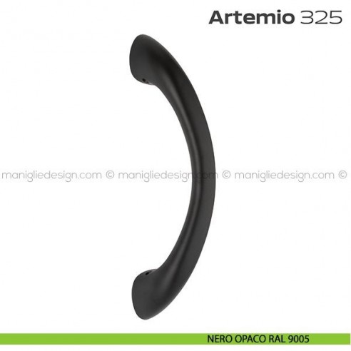 Maniglione per porta 325 Artemio Reguitti singolo senza rosette nero opaco RAL 9005