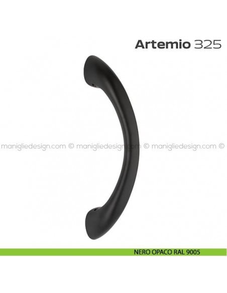 Maniglione per porta 325 Artemio Reguitti singolo senza rosette nero opaco RAL 9005