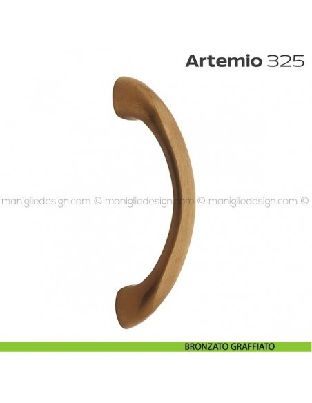 Maniglione per porta 325 Artemio Reguitti singolo senza rosette bronzato graffiato
