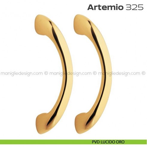Maniglione per porta 325 Artemio Reguitti accoppiato senza rosette PVD lucido oro