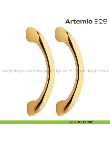 Maniglione per porta 325 Artemio Reguitti accoppiato senza rosette PVD lucido oro