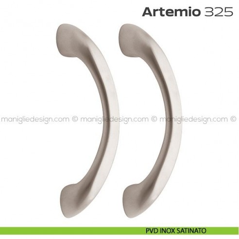 Maniglione per porta 325 Artemio Reguitti accoppiato senza rosette PVD inox satinato