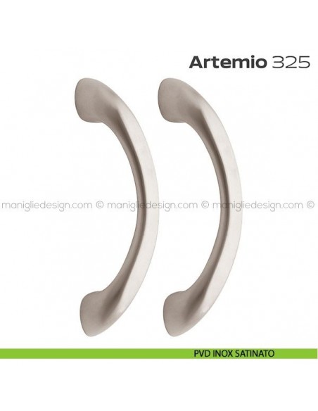 Maniglione per porta 325 Artemio Reguitti accoppiato senza rosette PVD inox satinato