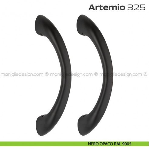 Maniglione per porta 325 Artemio Reguitti accoppiato senza rosette nero opaco RAL 9005