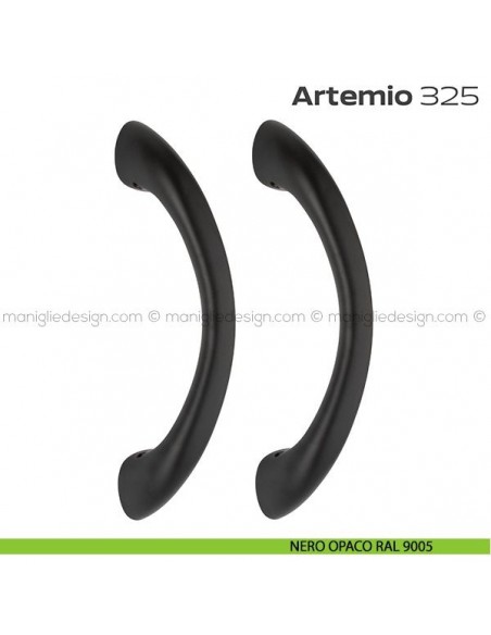 Maniglione per porta 325 Artemio Reguitti accoppiato senza rosette nero opaco RAL 9005