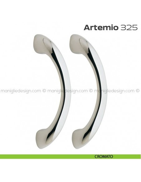 Maniglione per porta 325 Artemio Reguitti accoppiato senza rosette cromato