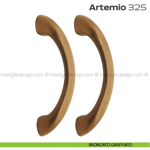 Maniglione per porta 325 Artemio Reguitti accoppiato senza rosette bronzato graffiato