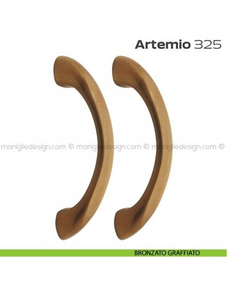 Maniglione per porta 325 Artemio Reguitti accoppiato senza rosette bronzato graffiato
