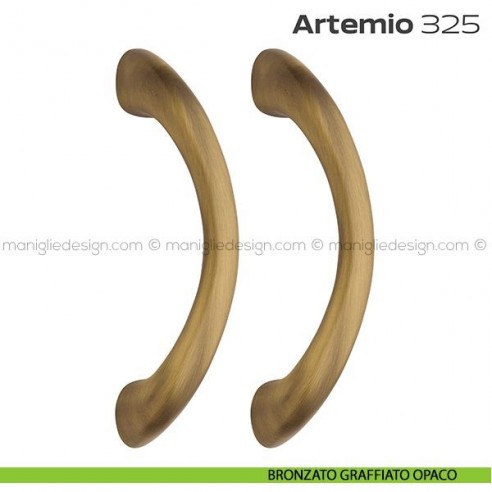 Maniglione per porta 325 Artemio Reguitti accoppiato senza rosette bronzato graffiato opaco