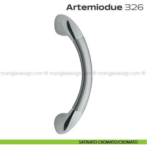 Maniglione per porta 326 Artemiodue Reguitti singolo senza rosette satinato cromato/cromato