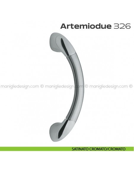 Maniglione per porta 326 Artemiodue Reguitti singolo senza rosette satinato cromato/cromato