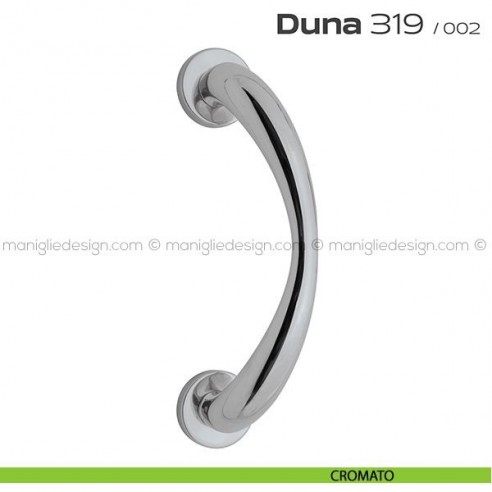 Maniglione per porta 319 Duna Reguitti singolo rosette a pressione cromato