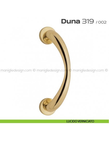Maniglione per porta 319 Duna Reguitti singolo rosette a pressione lucido verniciato