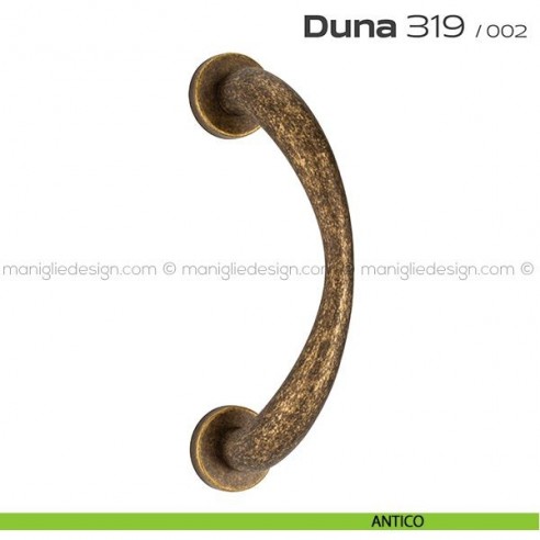 Maniglione per porta 319 Duna Reguitti singolo rosette a pressione antico